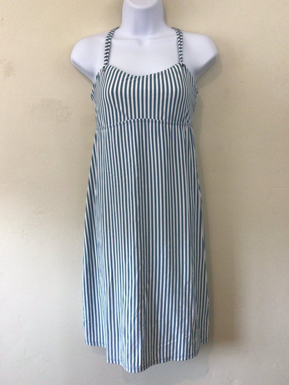 krimson klover Blue White striped Dress with Built in Bra